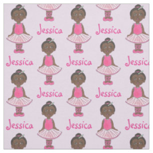 Personalized Girl Ballerina Pink Tutu Ballet Dance Fabric