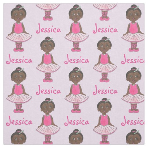 Personalized Girl Ballerina Pink Tutu Ballet Dance Fabric