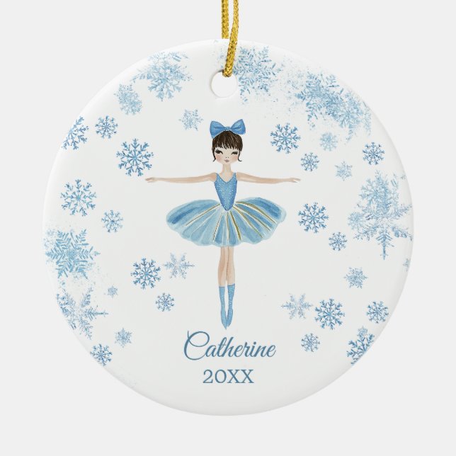 Personalized Girl Ballet Nutcracker Birthday  Ceramic Ornament (Front)