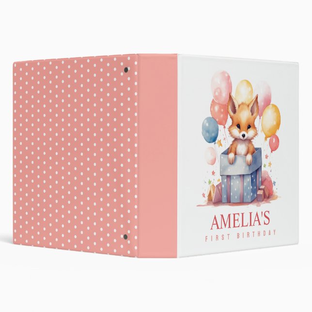 Personalized Girl Birthday Photo Album Keepsake 3 Ring Binder (Background)