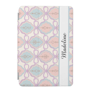 Personalized Girl Bow Pastel Pink Blue iPad Mini Cover