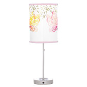 Personalized Girl Butterfly Gold Glitter Pink Table Lamp (Back)