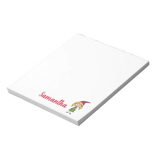 Personalized Girl Christmas Notepad