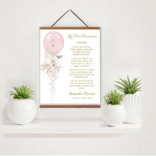 Personalized Girl Communion Prayer Print Foam Board