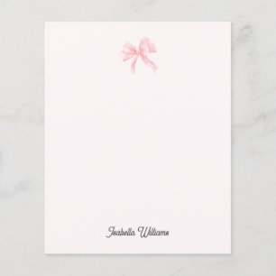Personalized Girl Coquette Pink Bow Paper