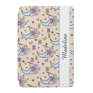 Personalized Girl Cute Bow Name Moons Peach iPad Mini Cover
