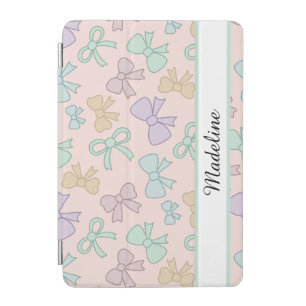 Personalized Girl Cute Bow Name Pastel  Pink iPad Mini Cover
