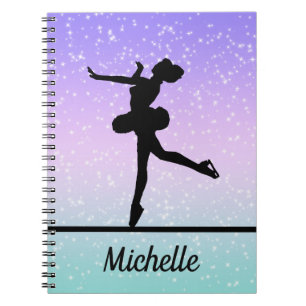 Personalized Girl Figure Skating Sparkle Notebook