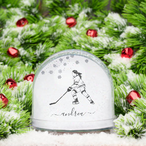Personalized Girl Ice Hockey Snow Globe Gift