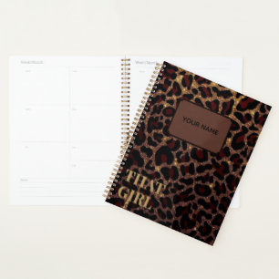 Personalized Girl Leopard Print Planner Gift Her