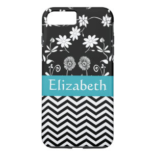 Personalized Girl Mod Daisies & Chevron With Name iPhone 8 Plus/7 Plus Case
