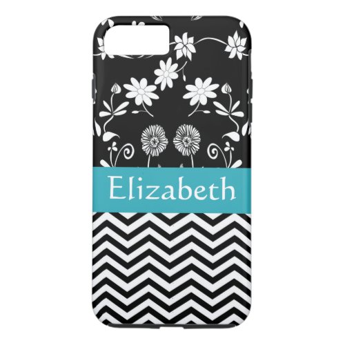 Personalized Girl Mod Daisies  Chevron With Name iPhone 8 Plus7 Plus Case
