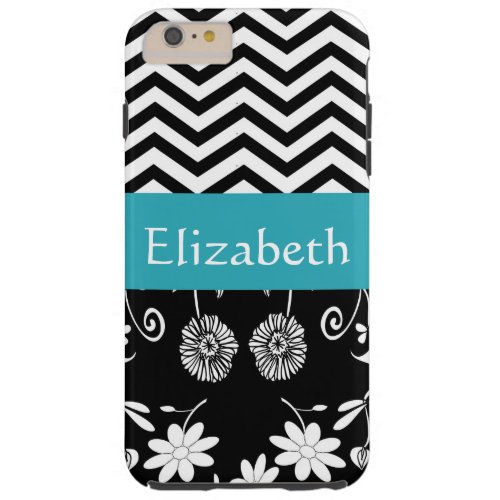 Personalized Girl Mod Daisies  Chevron With Name Tough iPhone 6 Plus Case