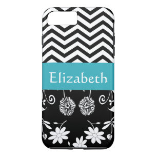 Personalized Girl Mod Daisies & Chevron With Name iPhone 8 Plus/7 Plus Case