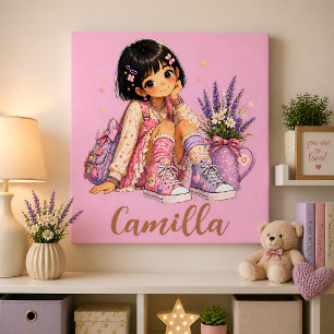 Personalized Girl Name  Canvas Photo Tile