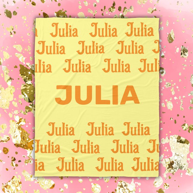 Personalized Girl Name in Orange | Fleece Blanket (Creator Uploaded)
