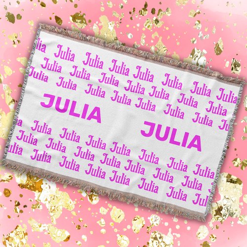 Personalized Girl Name in Pink   Throw Blanket