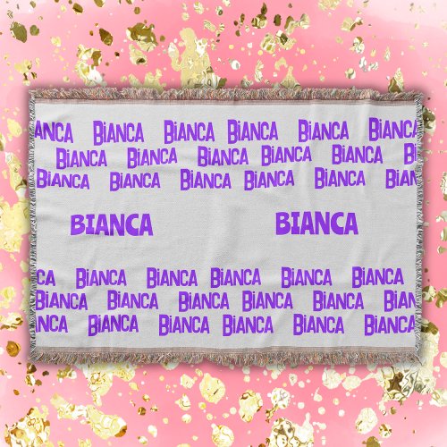 Personalized Girl Name in Purple  Throw Blanket