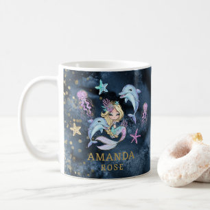 Personalized Girl Name Mermaid Kids Mug