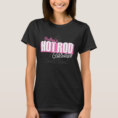 Personalized Girl NAME Pinstripes Hot Rod Garage T_Shirt