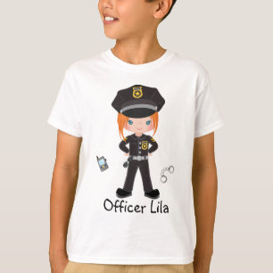 Personalized Girl Police Officer Law Enforcment T-Shirt
