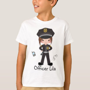 Personalized Girl Police Officer Law Enforcment T-Shirt