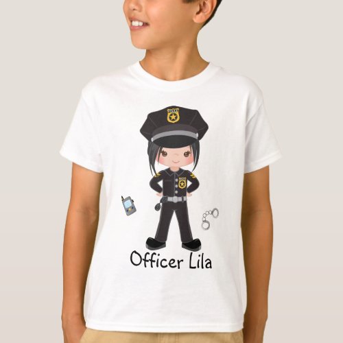 Personalized Girl Police Officer Law Enforcment  T T_Shirt