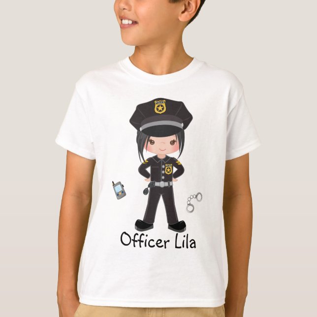 Personalized Girl Police Officer Law Enforcment  T T-Shirt (Front)