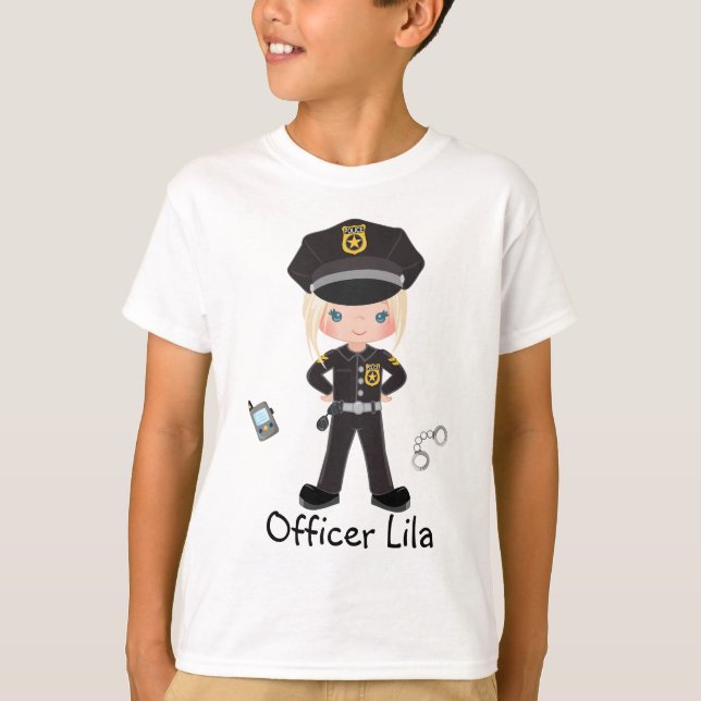 Personalized Girl Police Officer Law Enforcment  T T-Shirt (Front)