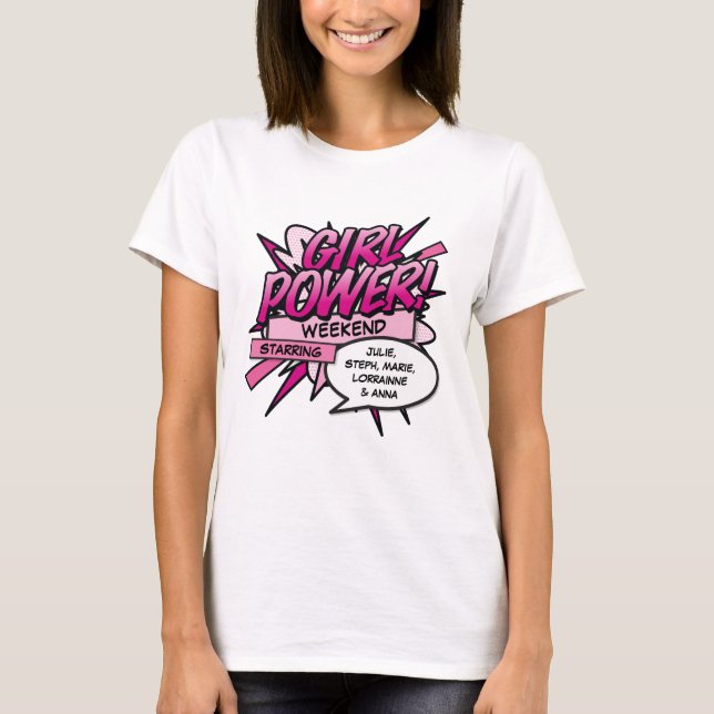 Personalized GIRL POWER Girls Weekend T-Shirt (Front)