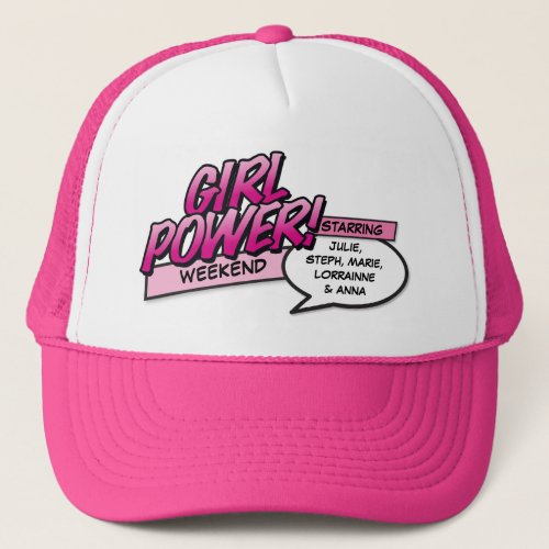 Personalized GIRL POWER Girls Weekend Trucker Hat