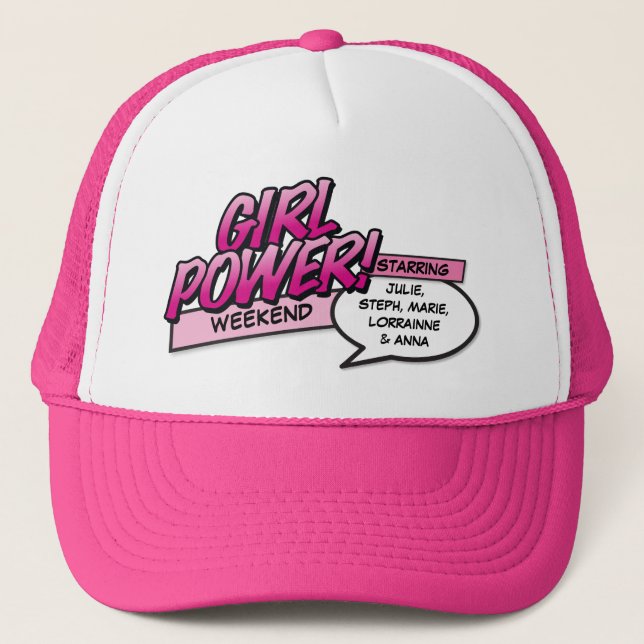 Personalized GIRL POWER Girls Weekend Trucker Hat (Front)