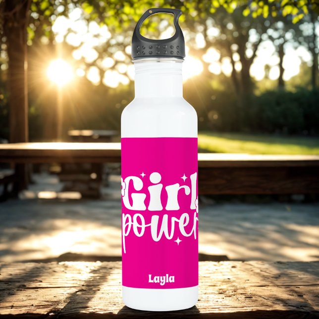 Personalized Girl Power Stainless Steel Water Bottle (Creator Uploaded)