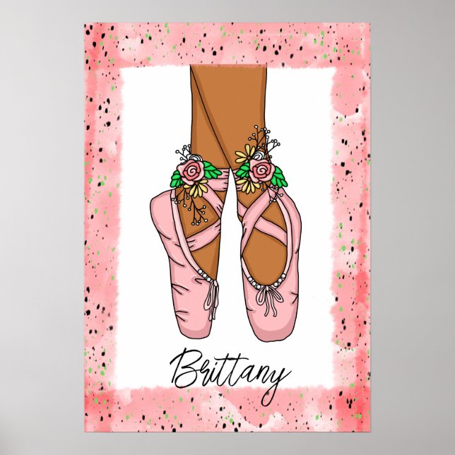 Personalized Girl’s Wall Art Ballet Slippers (Front)