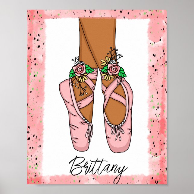 Personalized Girl’s Wall Art Ballet Slippers (Front)