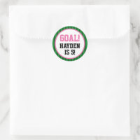 Personalized Girl Soccer Party Stickers