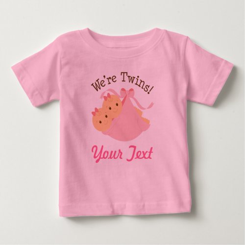 Personalized Girl Twins Baby T_Shirt