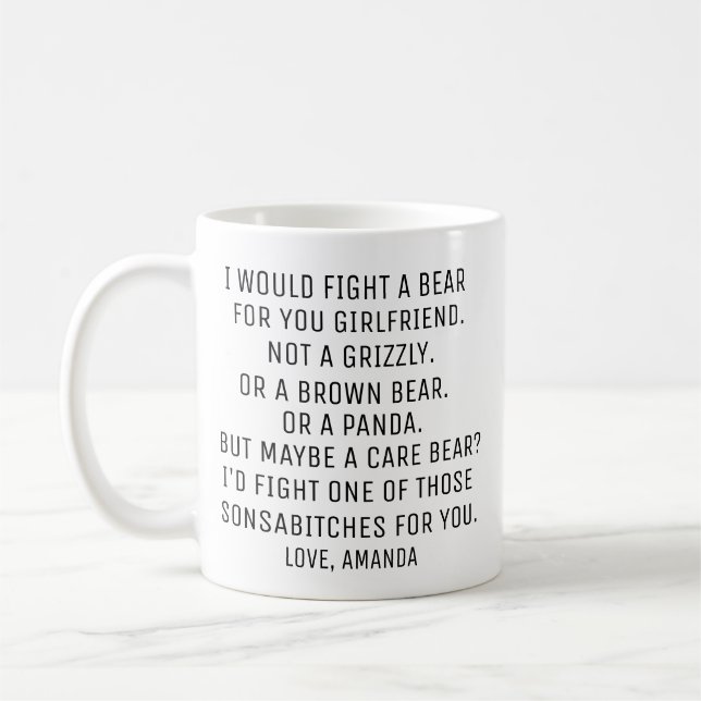 Personalized Girlfriend Gift, Funny Girlfriend Coffee Mug (Left)