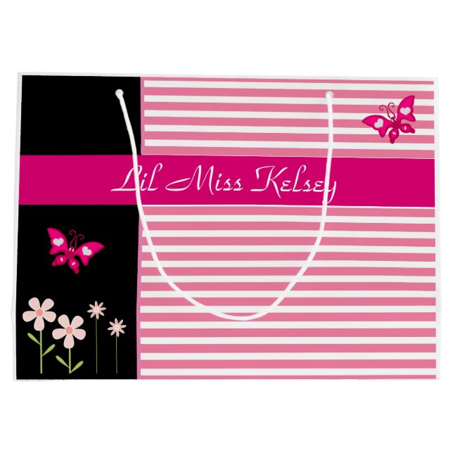 Personalized Girlie Large Gift Bag (Back)