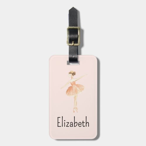 Personalized Girls Ballerina Dancer School Bag Tag