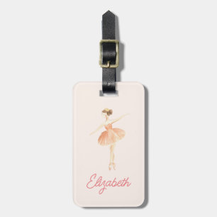 Personalized Girls Ballerina Dancer School Bag Tag