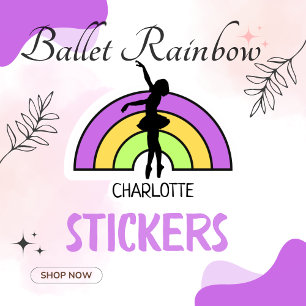 Personalized Girls BALLET Rainbow Pastel Sticker
