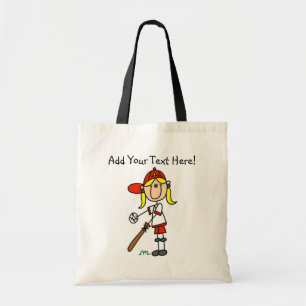 Personalized Girls Baseball Tote Bag