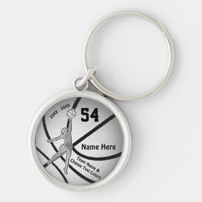 Personalized Girls Basketball Gifts for Seniors Keychain (Front)
