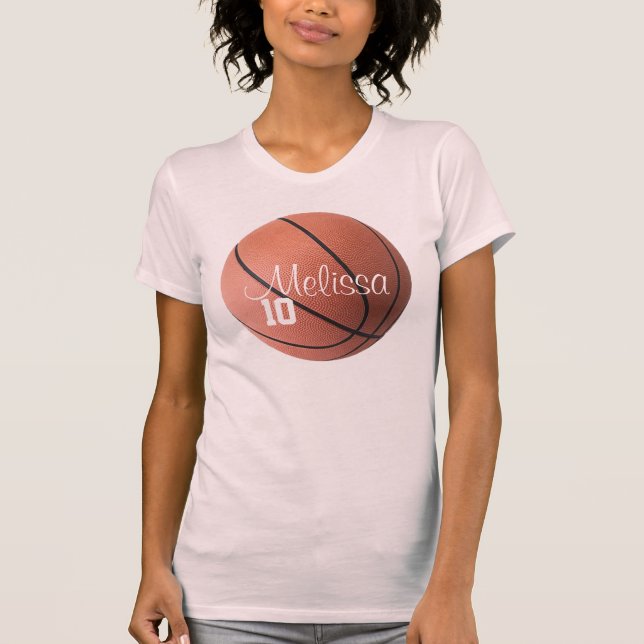 Personalized Girls Basketball T-Shirt (Front)