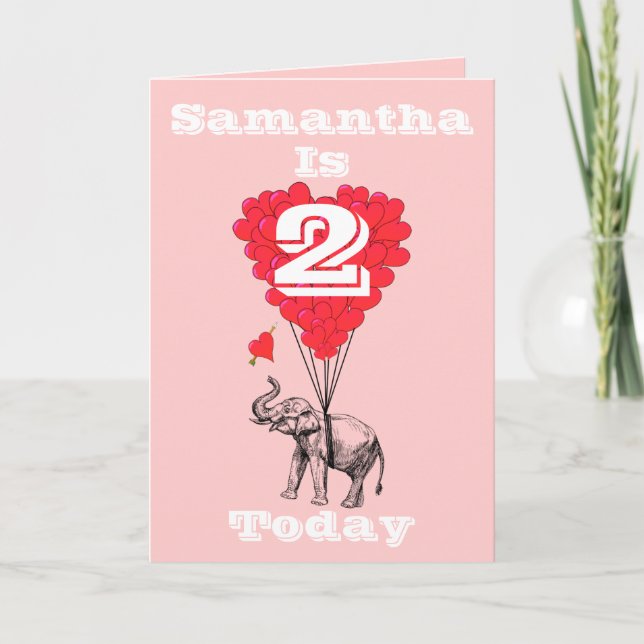 Personalized girls Birthday Card (Front)