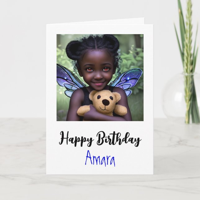 Personalized Girl's Birthday + Color Page Card (Front)