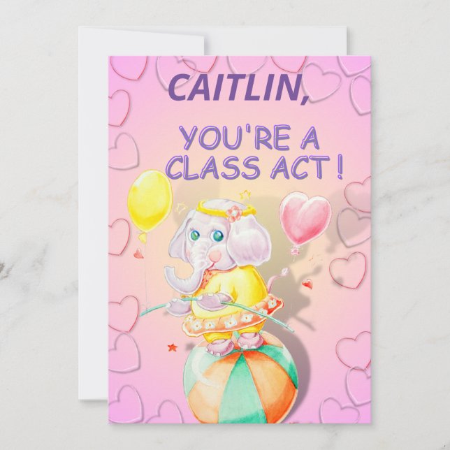 Personalized Girls Birthday Greeting Card  (Front)