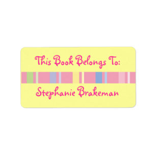 Personalized Girls Bookplate Library Stickers