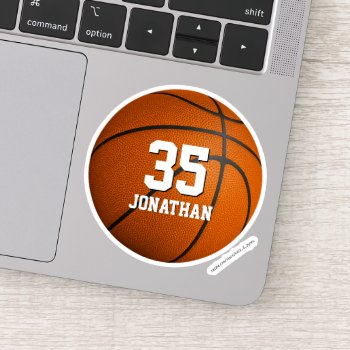 Personalized Girls Boys Basketball Player Gifts Sticker by katz_d_zynes at Zazzle